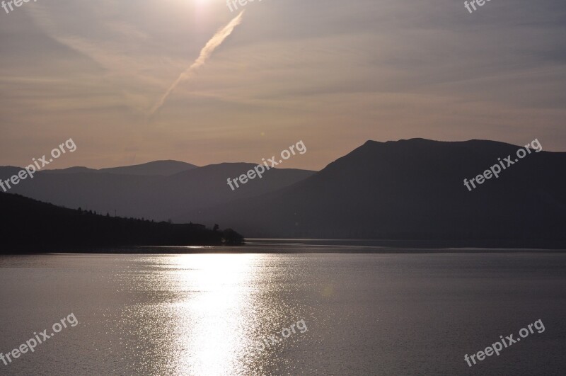 Lake Kastoria Sunset Dusk Mountain