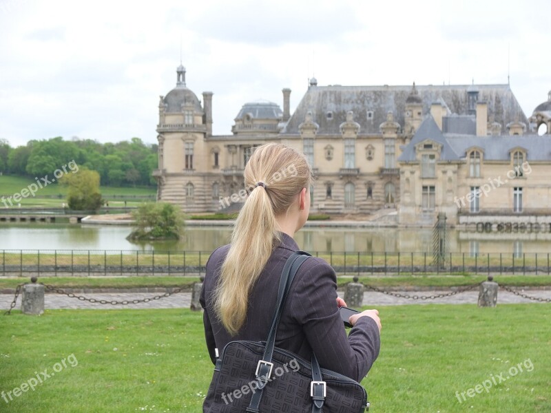 Paris Chantilly Castle France Woman