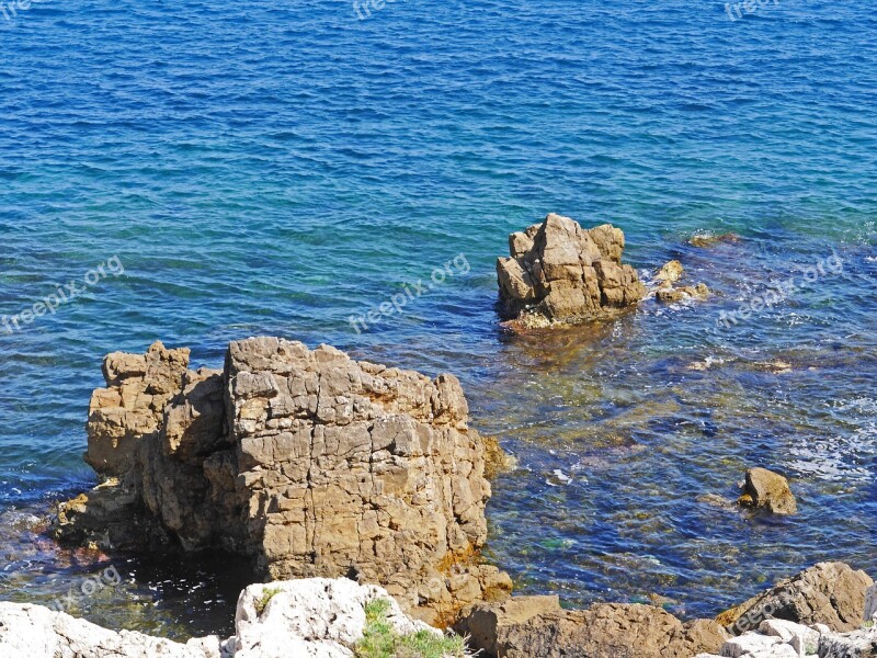 Rocky Coast Mediterranean Wave Rock Côte D ' Azur