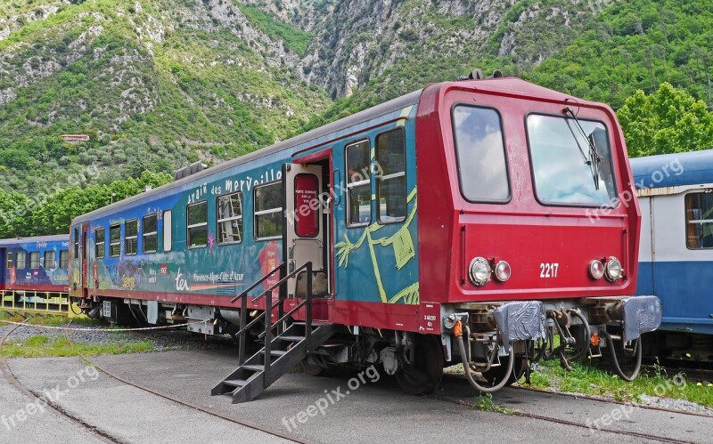 Old Railcar Sncf Museum Breil-sur-roya South Of France