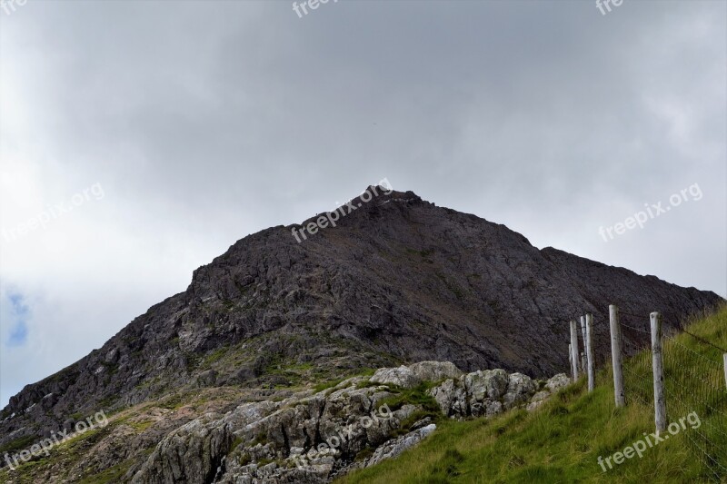 Mountain Cloudy Wales Landscape Nature