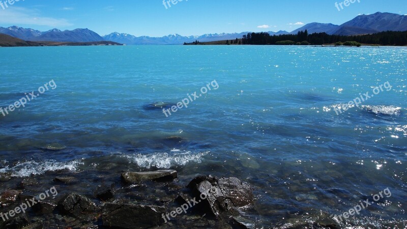 New Zealand Lake Mountains Landscape Bank