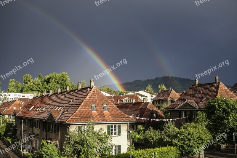 Rainbow House Bern Clouds Colorful