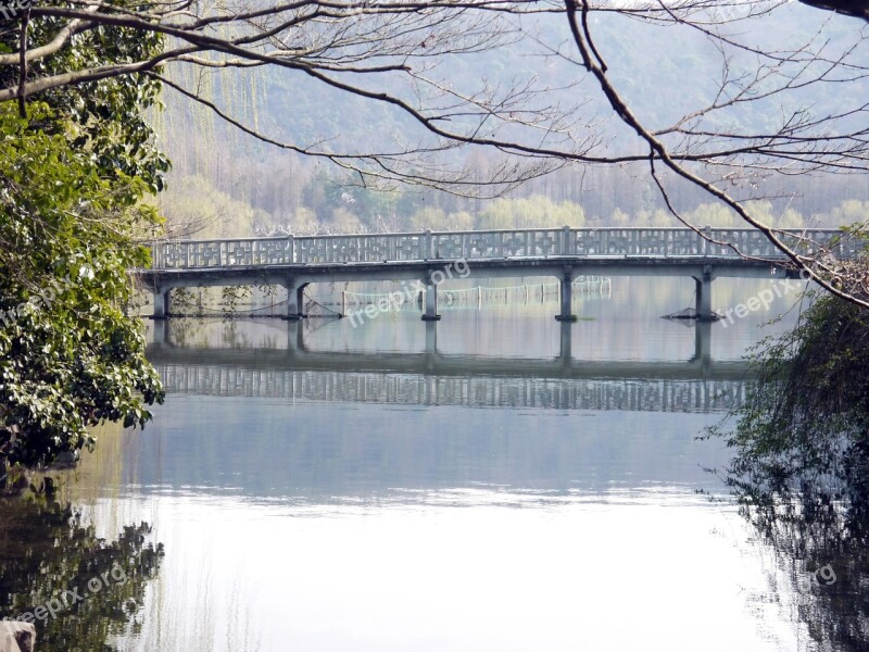 West Lake Bridge The Scenery Free Photos