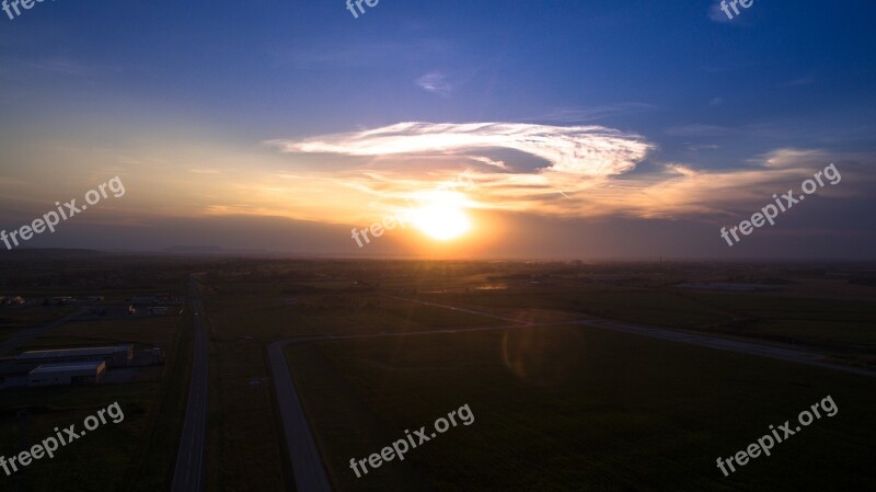 Sunset Clouds Sky Landscape Horizon