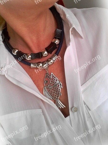 Women Necklace Fish Jewelry No Neck