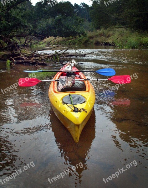 Kayak Rafting River A Small Pan Free Photos