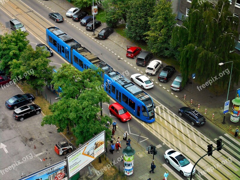 Motion Numerous Tram The Intersection Street Free Photos