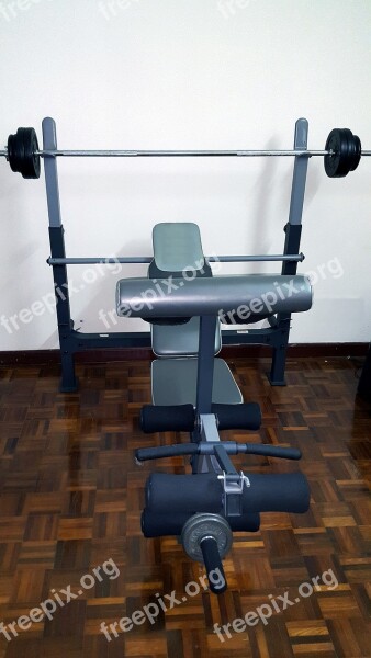 Gym Equipment Barbell Bench Press Parquet