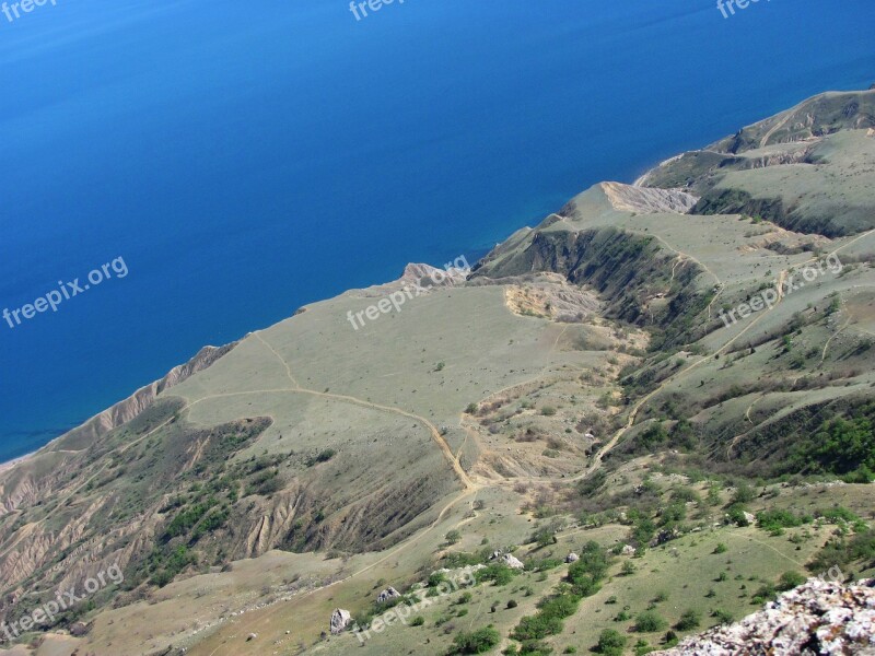 Crimea Mountains Landscape Nature Sea