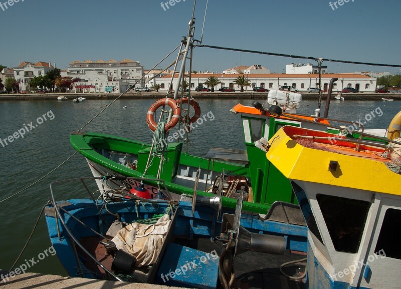 Portugal Tavira Port Fishing Boats Free Photos