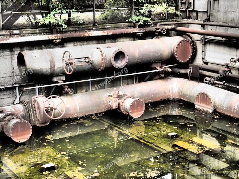 Duisburg Industry Water Industrial Park Pipes