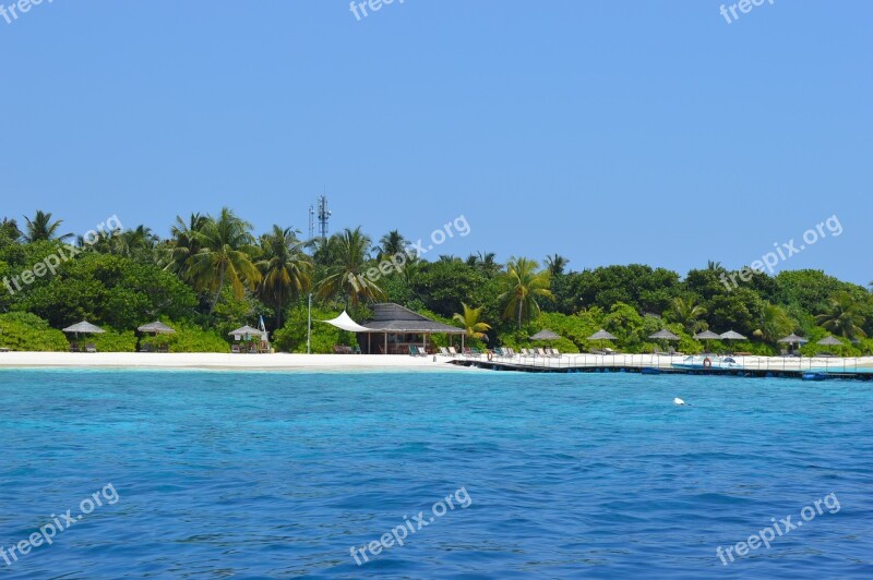 Sea Maldives Island Beach Sun