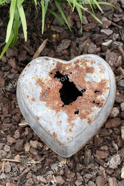 Heart Metal Heart Shaped Rust Decoration