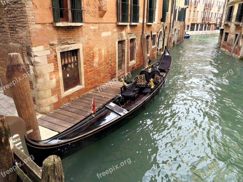 Venice Gondola Italy Canal Europe