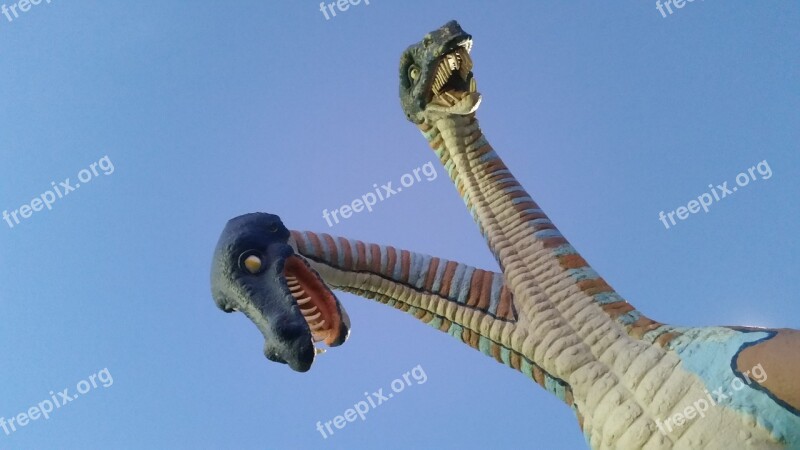 Dinosaur Prehistoric Times Monster Sky Heads