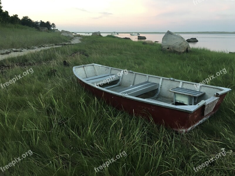 Boat Grass Water Sky Nature