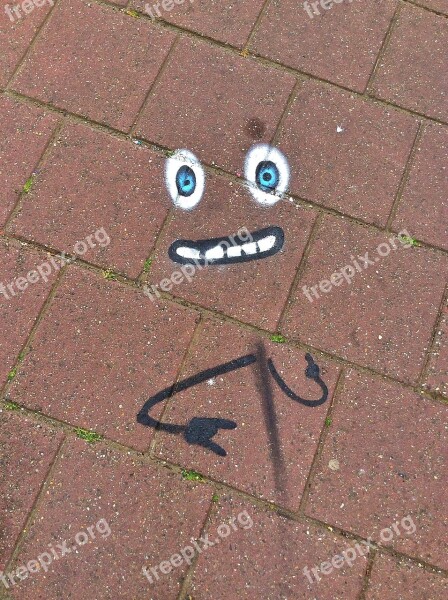 Graffiti Street Tiles Face Happy