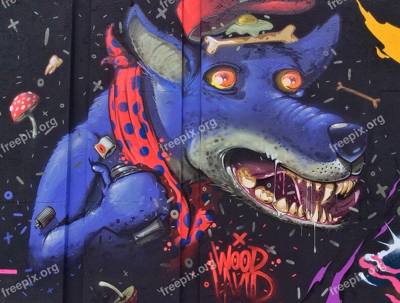 Graffiti Dog Art Painting Wall