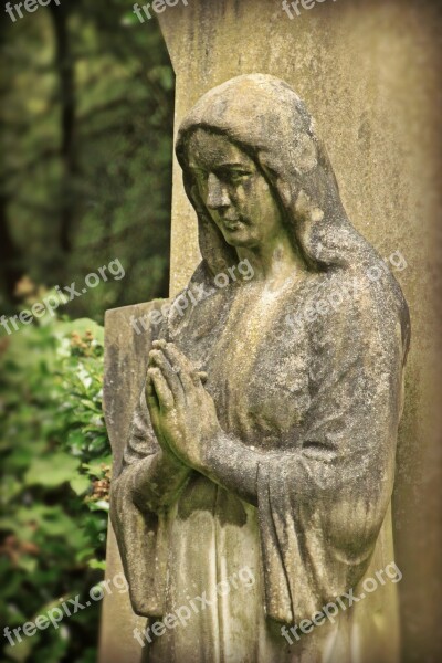 Woman Pray Prayer Sculpture Figure