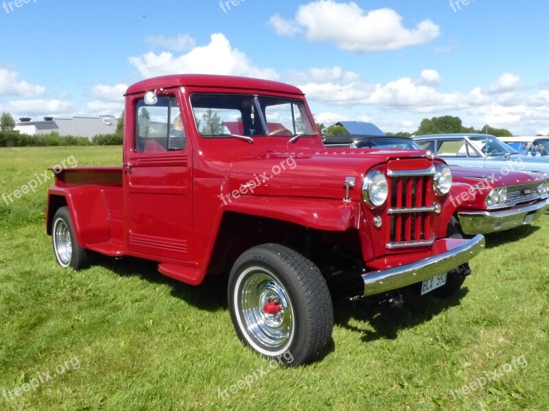 Truck Red Cloud Sky Summer