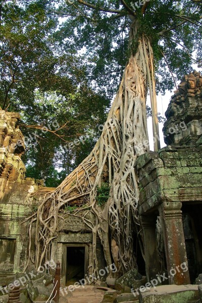 Angkor Thom Cambodia Ruin Asia Temple