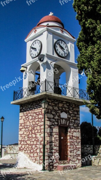 Belfry Clock Church Architecture Ayios Nikolaos