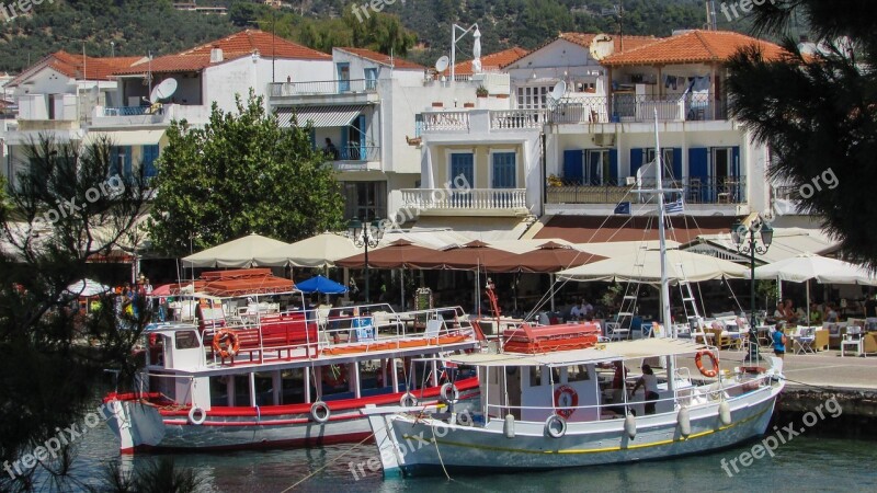 Greece Skiathos Port Boats Island