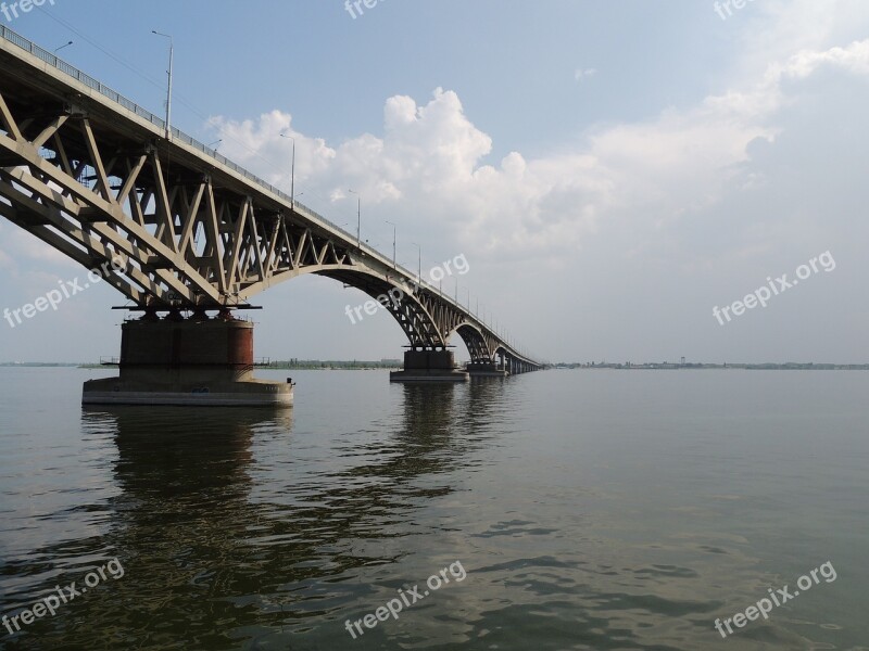 Bridge Volga River Russia Saratov