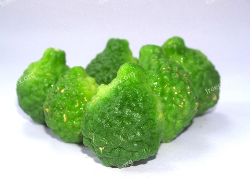 Bergamot Fruit Leaf Isolated Thailand