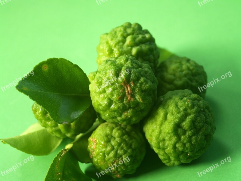 Bergamot Fruit Leaf Isolated Thailand