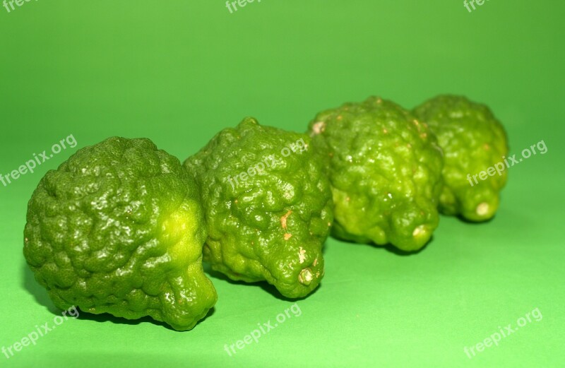 Bergamot Fruit Leaf Isolated Thailand