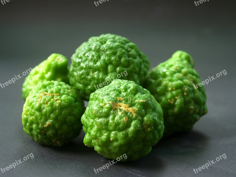 Bergamot Fruit Leaf Isolated Thailand