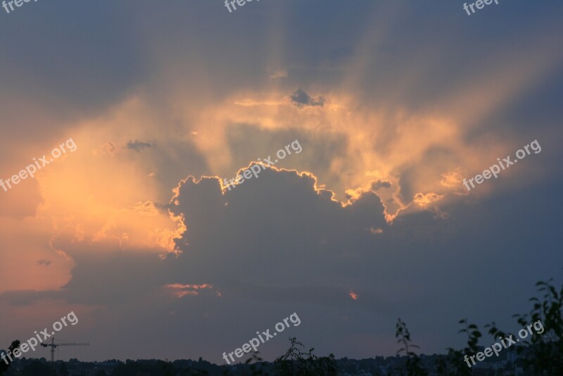 Esslingen Sunset Clouds Free Photos