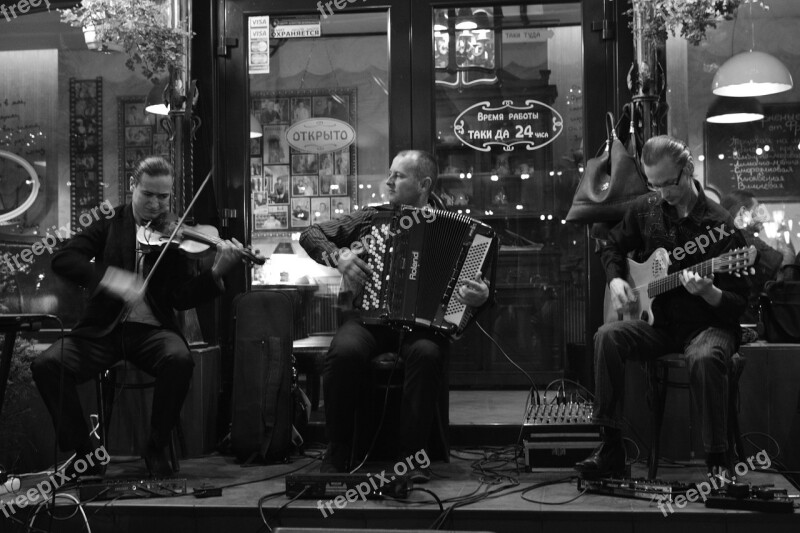 Musicians Bw Photo Accordion Live Music