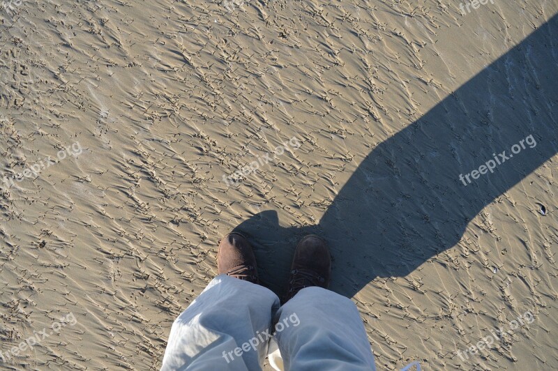 Foot Sand Beach Young Woman Ocean