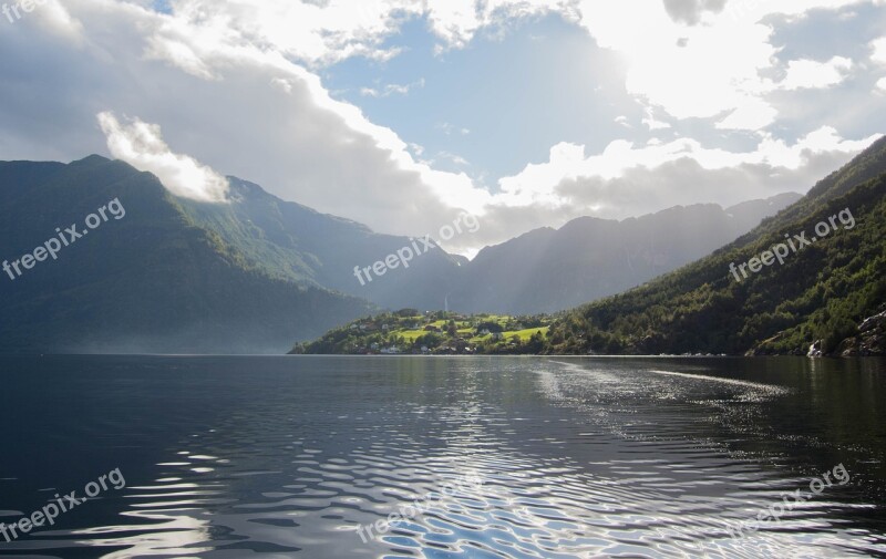 Fjord Sea Landscape Nature Norway