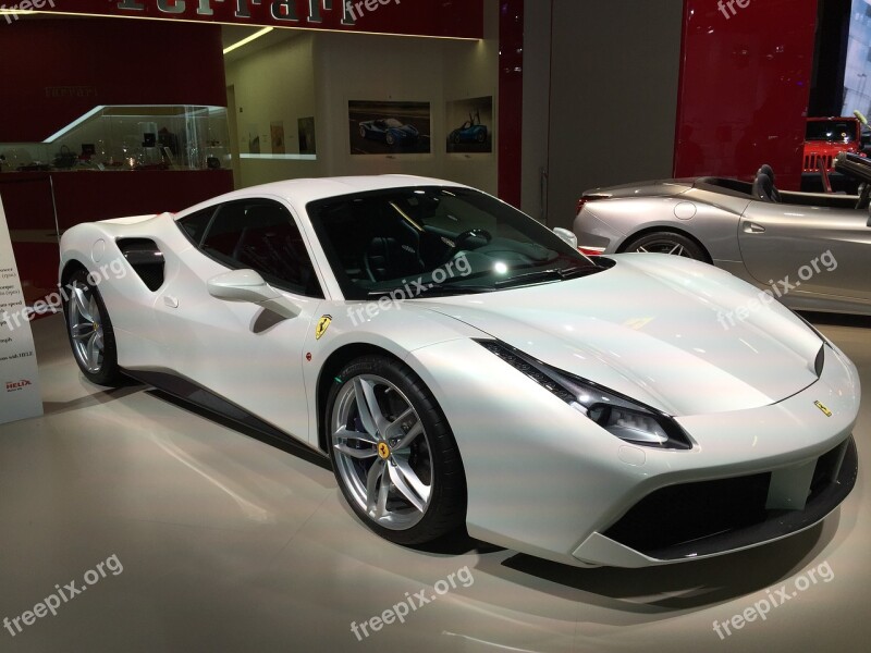 Ferrari 458 Sportscar White Horse