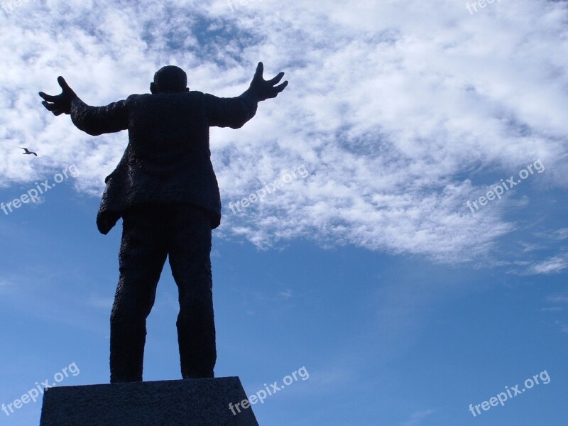 Jim Larkin Statue Sky Blue Sky Blue Arms