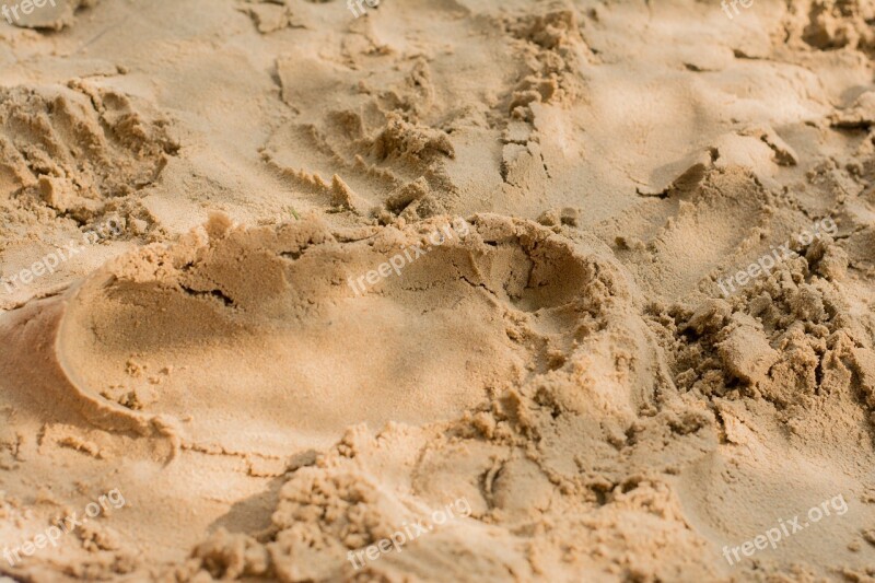 Sand Footprint Traces Imprint The Rate Of