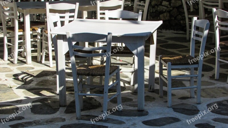 Tavern Traditional Chairs White Greece