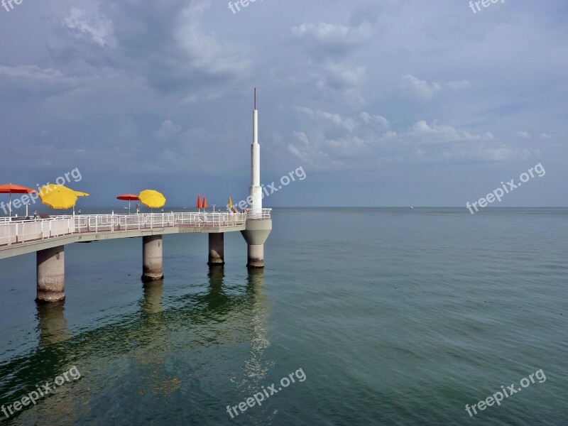 Pier Jetty Sea Lignano Beach