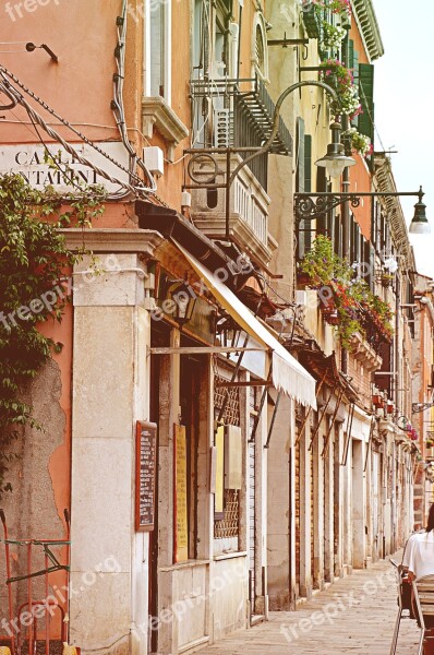 Venice Alley Italy Building Houses