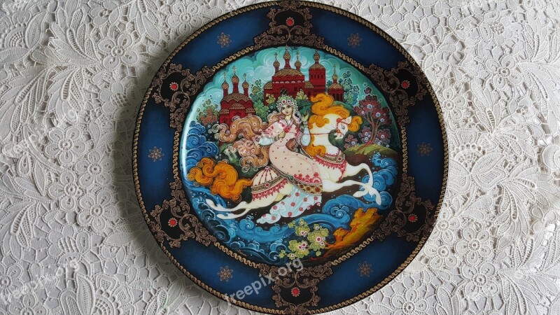 Epic Porcelain Summer Plate Multicolored