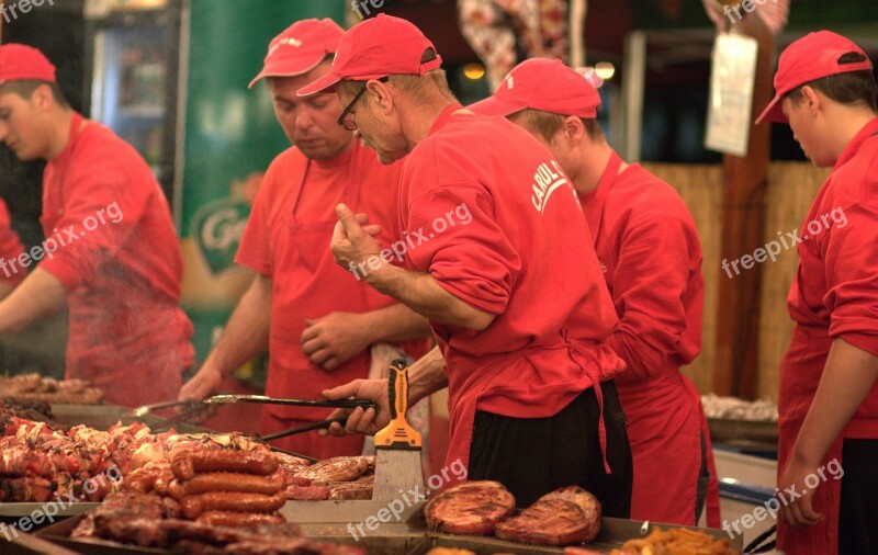 Cook Waiter Barbecue Market Sell