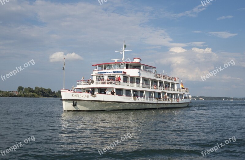 Lake Constance Ship Karlsruhe Summer Meersburg - Konstanz