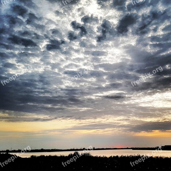 Sky Sudan Nile River Sunset Evening