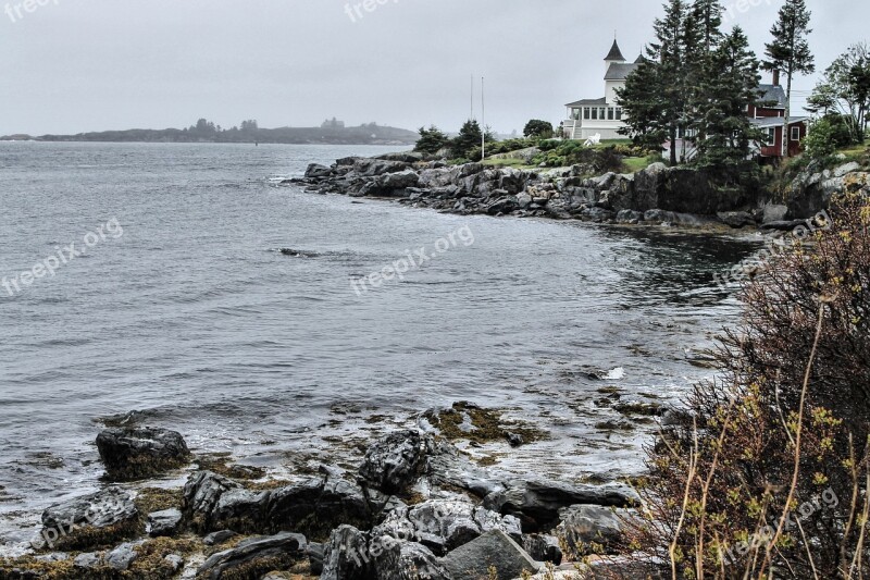 Linekin Bay Maine Sea Shore Bay Ocean