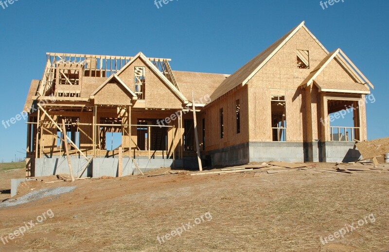 Industry Construction Build Wood Frame Outdoors