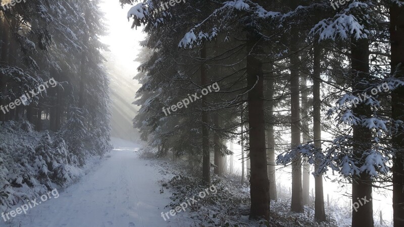 Winter Landscape Light Snow Mountains